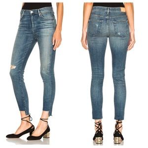 Citizens of Humanity Rocket High Rise Skinny Blue Jeans Hi-Lo Step Hem Size 27